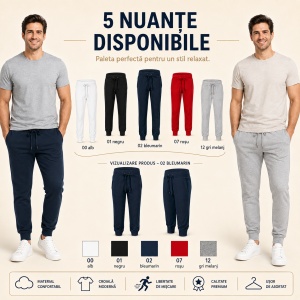 Pantaloni Bărbați tip Jogger Trening, Casual, Lejeri și Confortabili – Rest 614