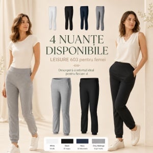 Pantaloni Damă Malfini Leisure 603, 95% Bumbac, 5% Elastan, Talie Elastică, Buzunare Înclinate, Croială Dreaptă, XS–2XL, 4 Culori - Img 8
