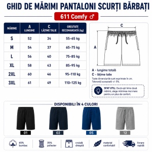 Pantaloni Scurți Bărbați Casual, Lejeri din Bumbac cu Talie Elastică – Comfy 611 - Img 4