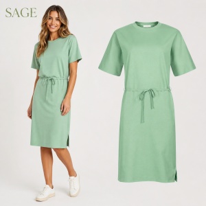 Rochie Lejeră Damă Malfini 816 Muse Tip Tricou, 100% Bumbac, 200 g/m², Mâneci Kimono, XS–2XL - Img 19