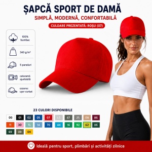 Șapcă Damă Sport din Bumbac, Reglabilă cu Cataramă și Cozoroc Curbat – 5P 307 - Img 9