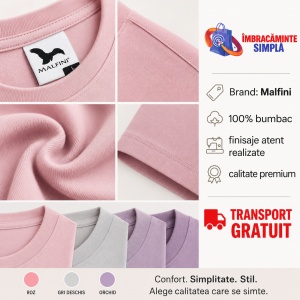 Set 3 Tricouri Bărbați 100% Bumbac Regular Fit – Roz, Gri Deschis, Orchid | S-3XL - Img 10