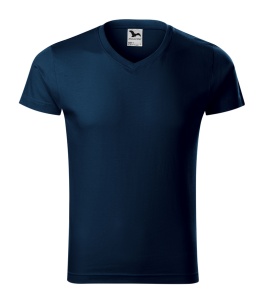 Set 3 tricouri bărbați Malfini Slim Fit V Neck 146, guler în V, 100% bumbac, 180 g/m², albastru marin, albastru regal și denim, mărimi S 3XL, transport gratuit - Img 7
