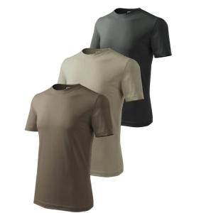 Set 3 tricouri bumbac 100% simplu clasic pentru barbati, army, kaki deschis, gri ardezie 132 - Img 8