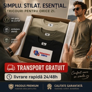 Set 3 tricouri bumbac 100% simplu clasic pentru barbati, army, kaki deschis, gri ardezie 132 - Img 5