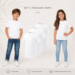 Set 3 tricouri copii din bumbac | 20 de culori - Img 16