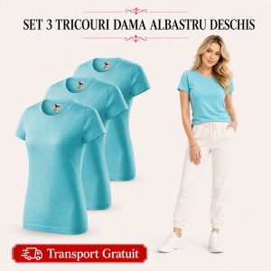 Set 3 tricouri damă, bumbac 100% | 35 de culori disponibile - 134 - Img 12