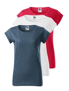Set 3 tricouri pentru dama, rosu, alb, albastru denim 164
