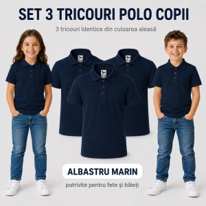 Set 3 Tricouri Polo Copii Pique cu guler - Img 18
