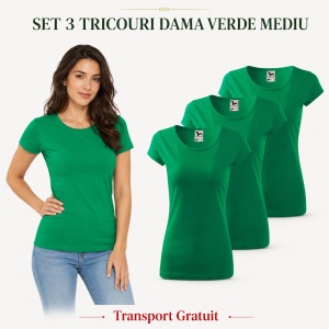 Set 3 tricouri simple dama bumbac 100%, Elegant casual cu decolteu femei, 122 - Img 11