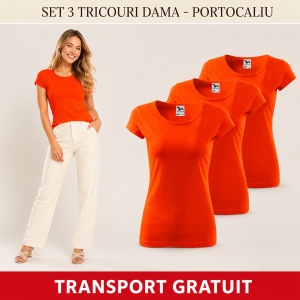 Set 3 tricouri simple dama bumbac 100%, Elegant casual cu decolteu femei, 122 - Img 31
