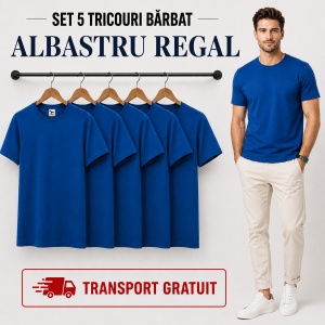 Set 5 Tricouri Bărbat în Aceeași Nuanță, 100% Bumbac, 145 g/m², Guler Rotund, 26 Culori, Mărimi S–3XL - Img 11