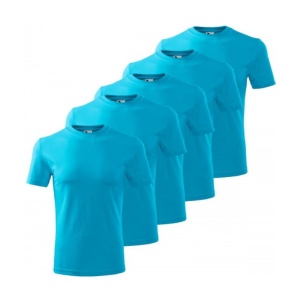 Set 5 tricouri clasice turcoaz barbatesti din bumbac 100, clasice pentru barbati, Turcoaz 132 - Img 2