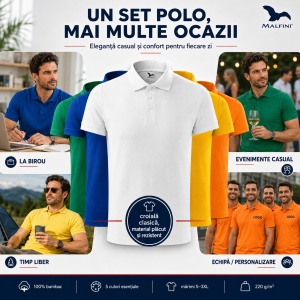 Set 5 tricouri POLO pentru barbati,100% Bumbac, 215 - Img 7