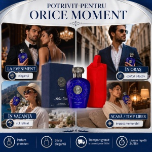 Set parfum Lattafa Blue Oud 100ml, parfum Arabesc, Unisex, Gentuta cosmetice - Img 4