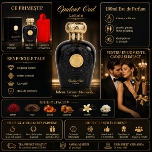 Set parfum Lattafa Opulent Oud 100ml, parfum Arabesc, Unisex, Gentuta cosmetice - Img 2