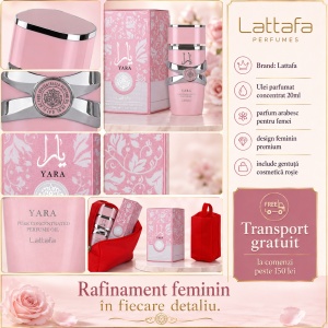 Set parfum Lattafa Yara Concentrated Oil 20ml, parfum Arabesc, Femei, Gentuta cosmetice - Img 8
