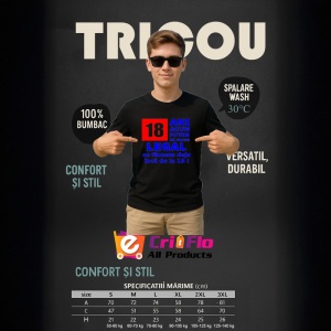 Tricou 18 ani acum putem legal mesaj amuzant majorat, Copii | Dama | Barbat , tricou negru - Img 8