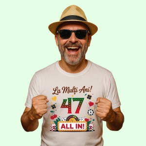Tricou 47 ani, Cadou Aniversare sarbatorit,