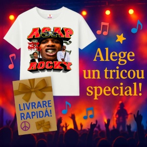 Tricou A$AP Rocky - Gold Teeth Style 2, muzica Hip-Hop / Rap, Dama | Barbat | Copii - Img 13
