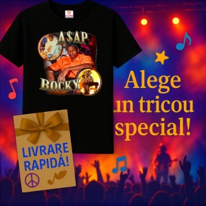 Tricou A$AP Rocky - Orange Theme, muzica Hip-Hop / Rap, Dama | Barbat | Copii, Culoare Negru - Img 14