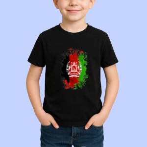 Tricou Afghanistan Steag Splash Art, Copii | Dama | Barbat, culoare negru - Img 3