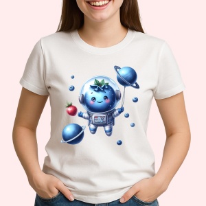 Tricou Afine amuzant de vara astronaut, Fructe, Copii | Dama - Img 2