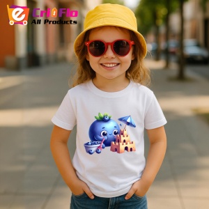 Tricou Afine amuzant de vara caste; de nisip, Fructe, Copii | Dama - Img 4