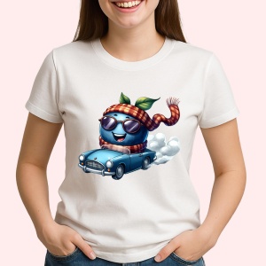 Tricou Afine amuzant de vara in masina, Fructe, Copii | Dama - Img 2