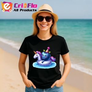 Tricou Afine amuzant de vara in poney, Fructe, Copii | Dama, culoare negru - Img 11