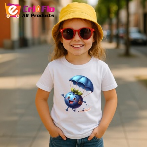Tricou Afine amuzant de vara parasutist, Fructe, Copii | Dama - Img 4