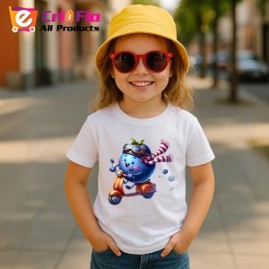 Tricou Afine amuzant de vara pe scuter, Fructe, Copii | Dama - Img 4