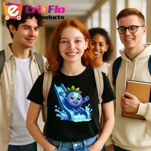 Tricou Afine amuzant de vara pe topogan, Fructe, Copii | Dama, culoare negru - Img 10