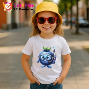 Tricou Afine amuzant de vara scafandru, Fructe, Copii | Dama - Img 4