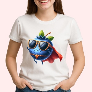 Tricou Afine amuzant de vara super erou, Fructe, Copii | Dama - Img 2