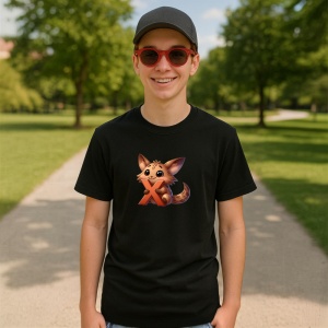 Tricou Alfabet Litera X cu animal Xenops, Negru, Unisex Dama si Barbat | Copii - Img 4