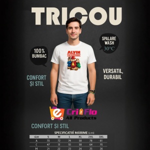 Tricou Alvin si veveritele personajele principale Alvin Simon si Theodore stau impreuna, Copii | Dama | Barbat - Img 7