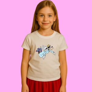 Tricou Angel Goofy Craciun, din bumbac 100%, tricou alb, Copii | Dama | Barbat