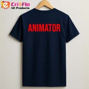 Tricou ANIMATOR , Personalizat | Unisex Dama si Barbat, Albastru Inchis - Img 2