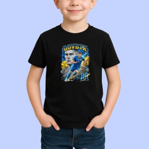 Tricou Artem Dovbyk Ucraina Atacant Fotbal, din bumbac 100%, tricou negru Copii | Dama | Barbat - Img 2