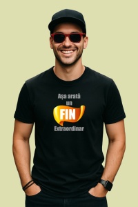 Tricou Asa Arata Un Fin Extraordinar Galben V1, din bumbac 100%, tricou negru Barbat