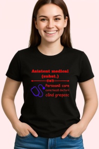 Tricou asistent medical definitie amuzanta despre doctori, Copii | Dama | Barbat , tricou negru