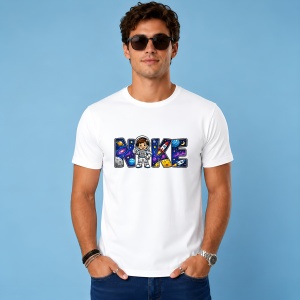 Tricou Astronaut Spatiu Galaxie Litere Urban Cosmic Streetwear, din bumbac 100% Copii | Dama | Barbat - Img 3