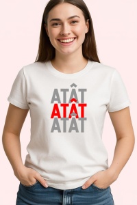 Tricou Atat Mesaj Minimalist Rosu Pe Negru, din bumbac 100% , tricou alb pentru Copii | Dama | Barbat - Img 2