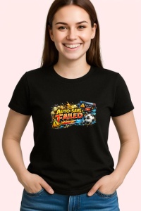 Tricou Auto Save Failed Mesaj Amuzant Gaming Eroare, din bumbac 100%, tricou negru Copii | Dama | Barbat