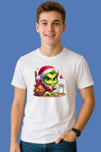 Tricou Baby Grinch Gingerbread Bowl, din bumbac 100%, tricou alb, Copii | Dama | Barbat - Img 2