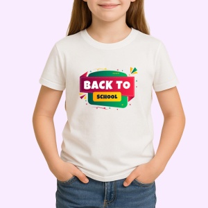 Tricou Back To School Design Colorat Scoala, din bumbac 100% , tricou alb pentru Copii | Dama | Barbat - Img 2