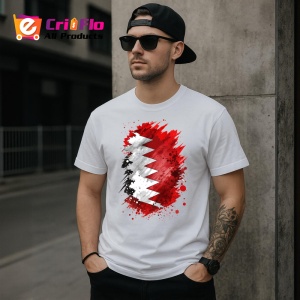 Tricou Bahrain Steag Splash Art, Copii | Dama | Barbat - Img 4