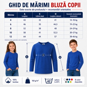 Tricou Băieți Mânecă Lungă din Bumbac 100% bluza simpla copii - Img 4