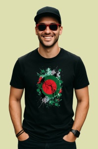 Tricou Bangladesh Steag Splash Art, Copii | Dama | Barbat, culoare negru - Img 2